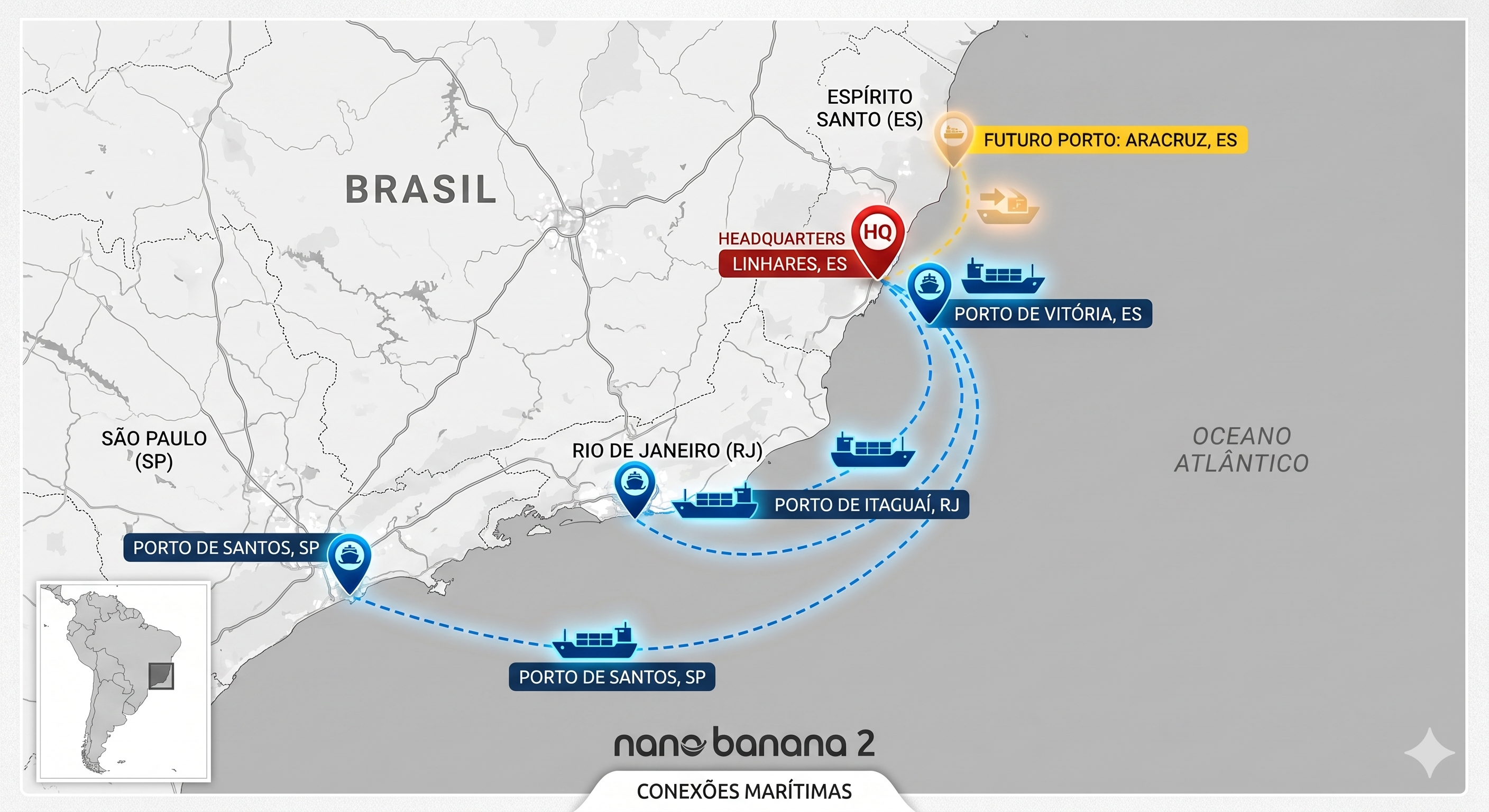 Map of Origination and Ports